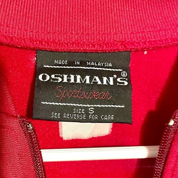 Oshmans Track Jacket Mens Small Grey Red Tennis Warmup 90s Y2K Retro streetwear - Picture 4 of 7